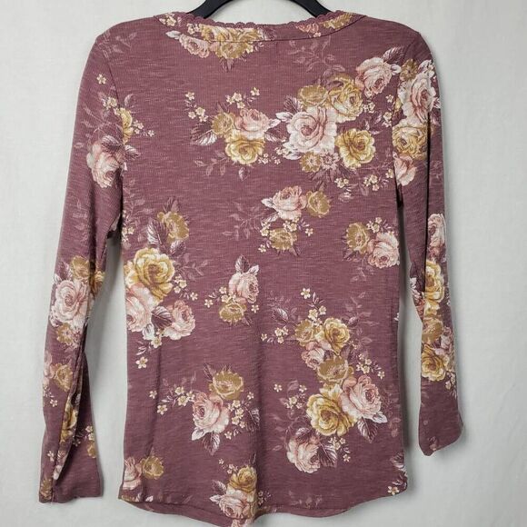 Maurices Medium Pink Floral Thermal Shirt - Picture 6 of 7
